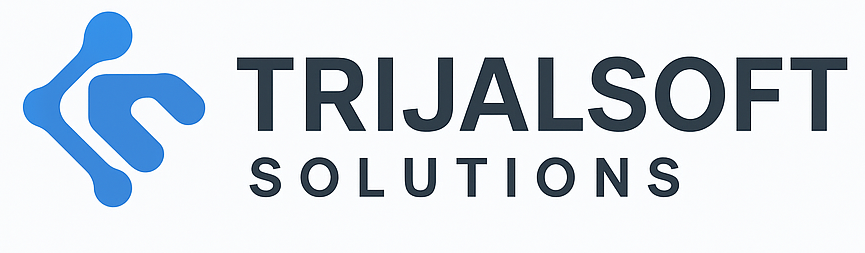 Logo of Trijalsoft Solutions, a full-stack software development company specializing in mobile apps, Laravel, WordPress, Shopify, CodeIgniter, Node.js, React, and Vue.js.